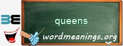 WordMeaning blackboard for queens